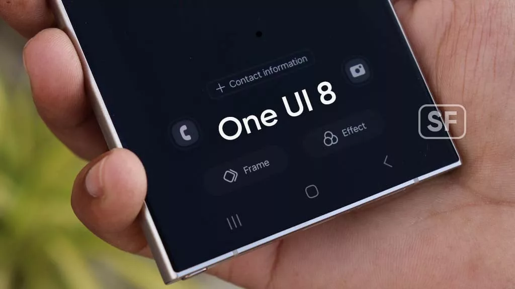 A modern and aesthetically pleasing visual representation of Samsung's One UI 8 features, designed for social media and blogs.