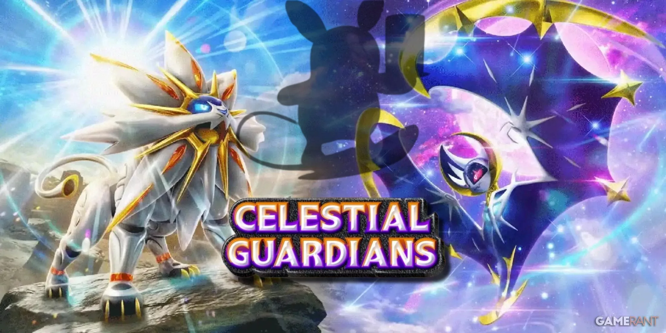Artistic representation of Pokemon TCG Celestial Guardians featuring vibrant Pokemon and cosmic elements.