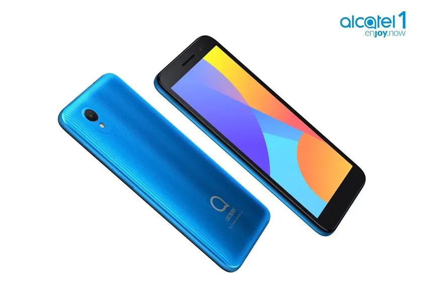 Alcatel V3 Series smartphones displayed in a modern, aesthetic design with abstract technology elements in the background.