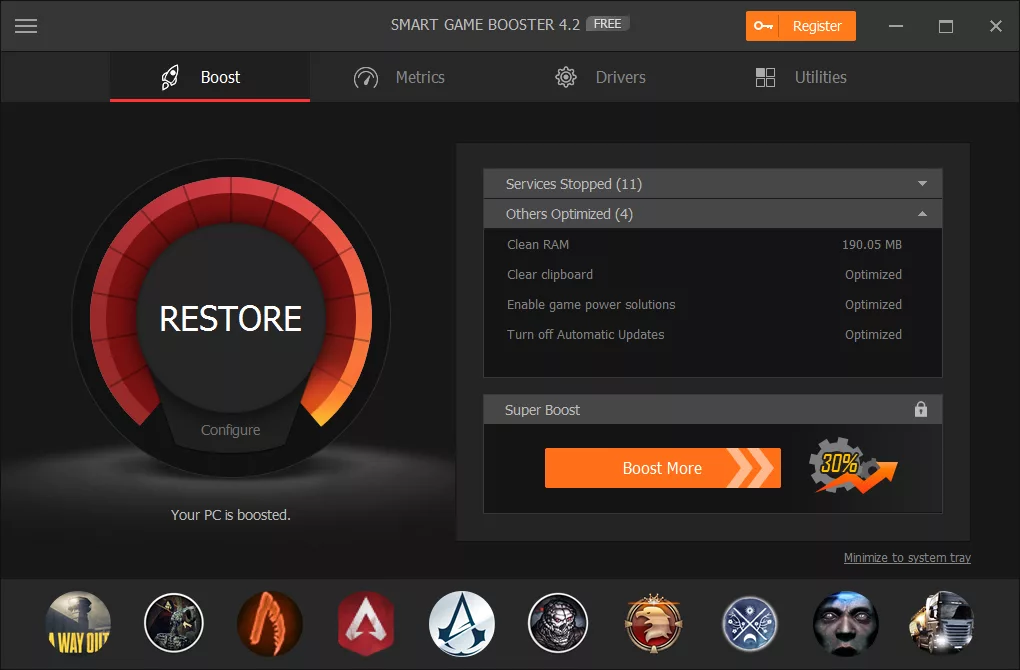 Modern graphic design representing a Game Booster Update and enhanced mobile gaming experience.