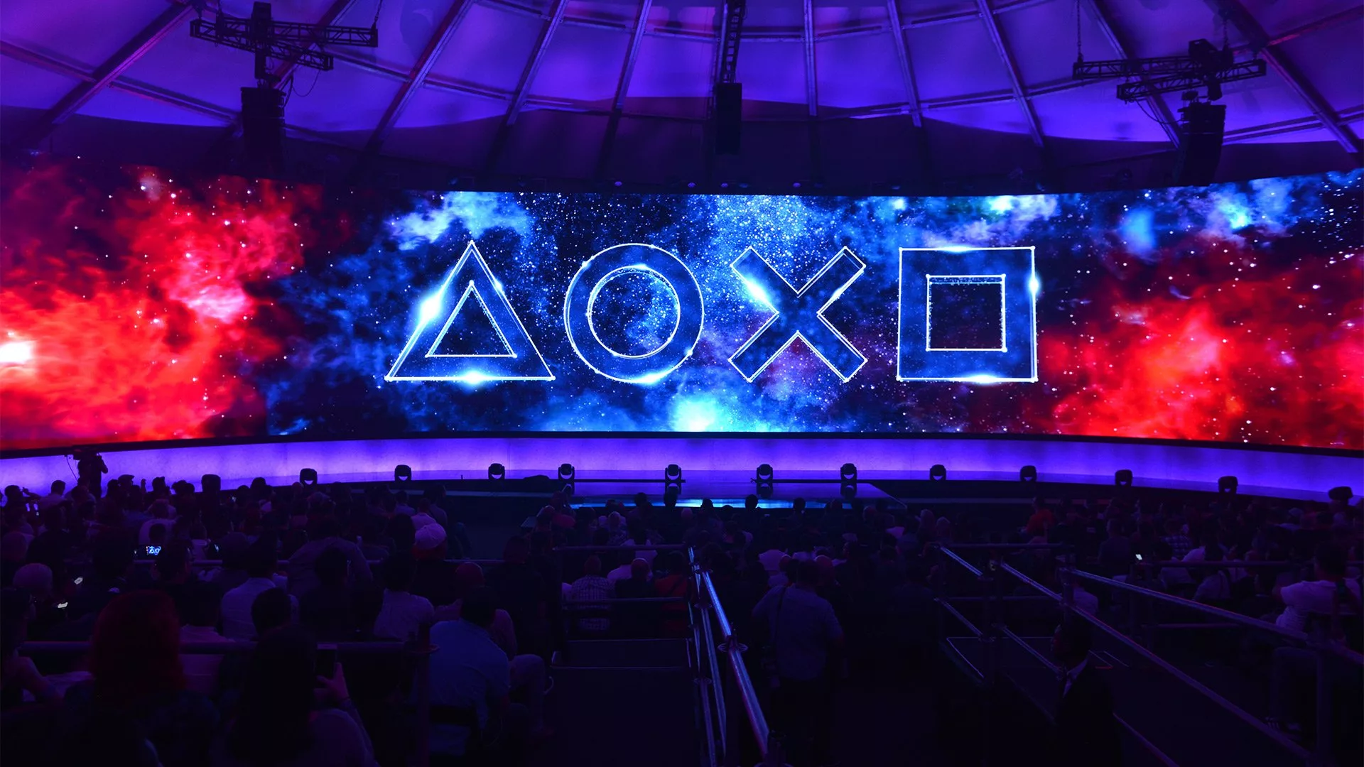 A modern graphic for the PlayStation event scheduled for September 2023, featuring vibrant colors and technology-inspired design elements.