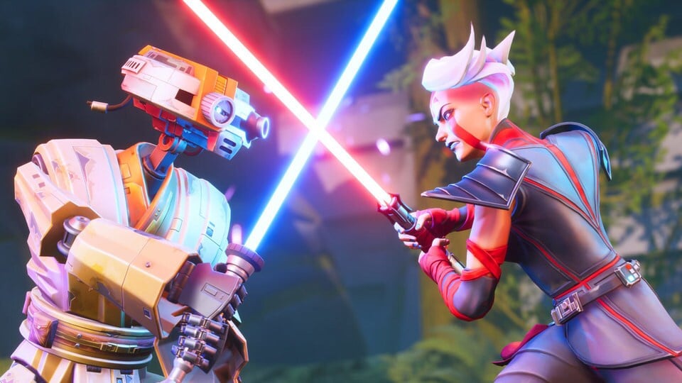 A modern artistic representation of the closure of Star Wars Hunters, featuring technological and creative elements that reflect the Star Wars universe.