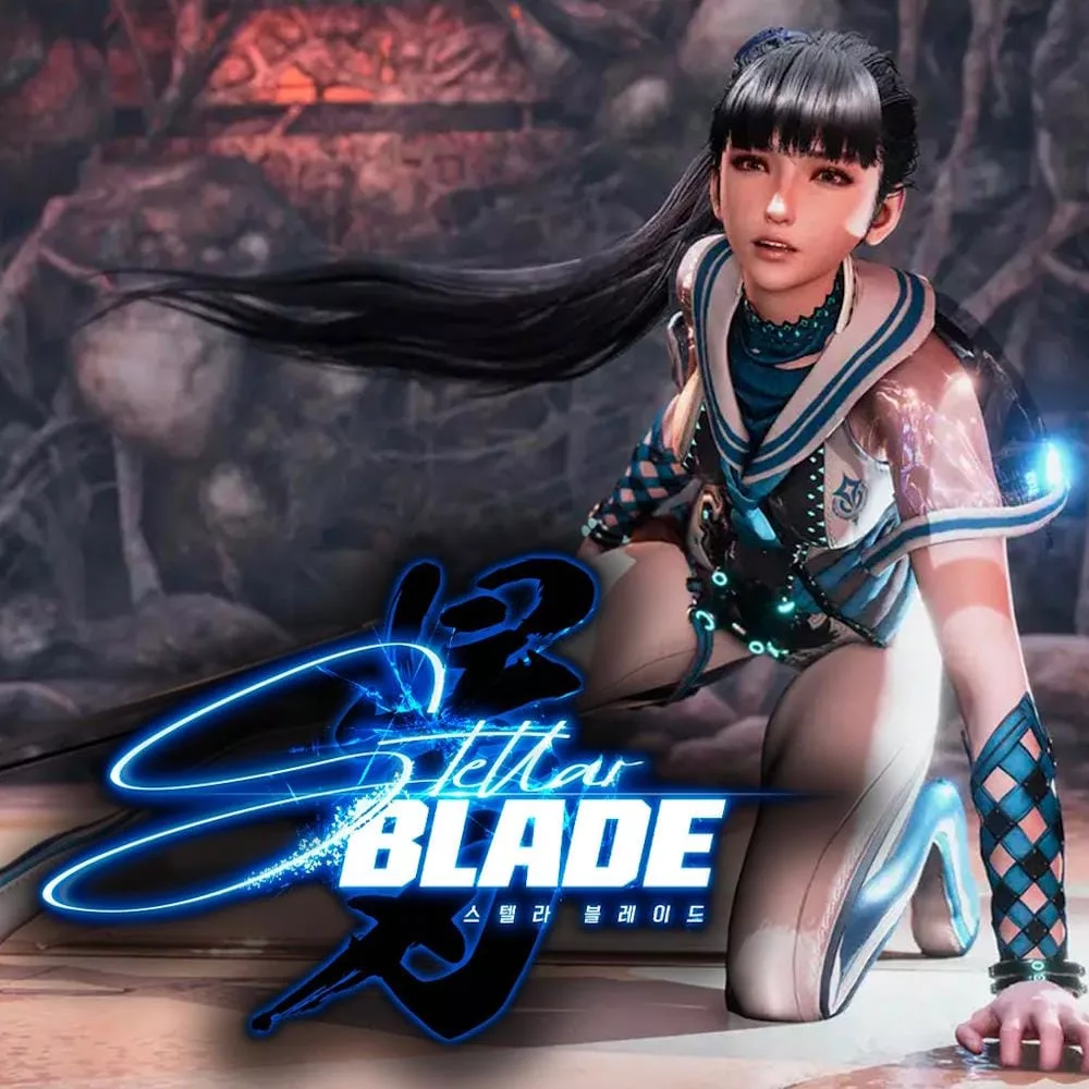 Visual announcement for Stellar Blade release date on June 11, 2025 for PC, showcasing modern and futuristic design elements.