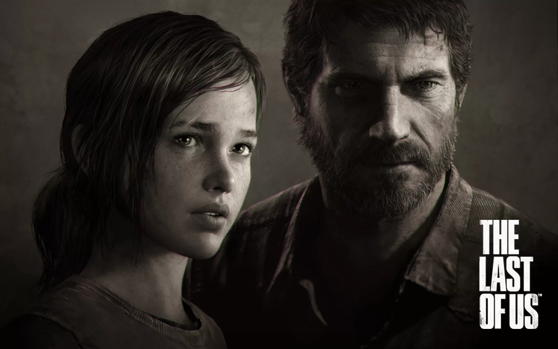 Artistic representation of The Last of Us theme with Ellie and Joel in a post-apocalyptic setting, showcasing survival elements and rich cinematic aesthetics.