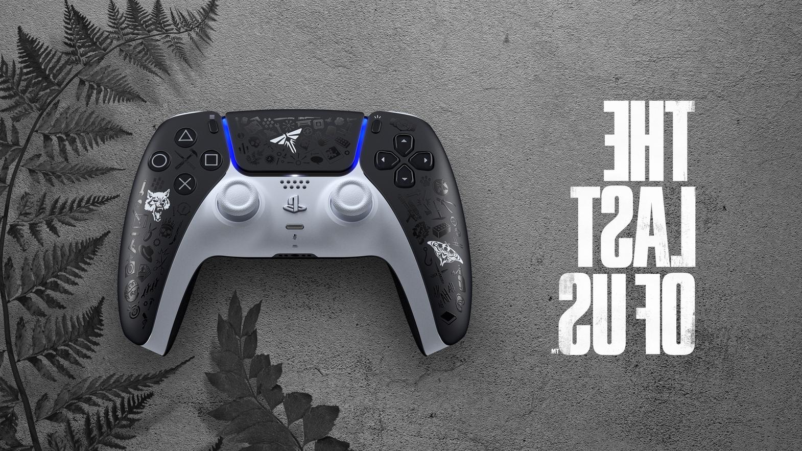 A modern and aesthetic representation of The Last of Us DualSense controller, integrating elements of the game's world in a creative design.