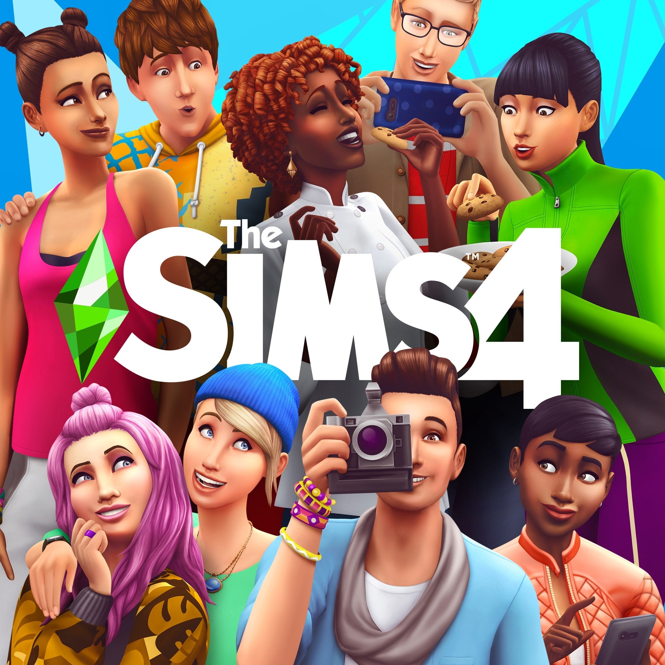 A colorful illustration depicting The Sims 4 characters celebrating the game's 25th anniversary with new activities and expansion pack features.