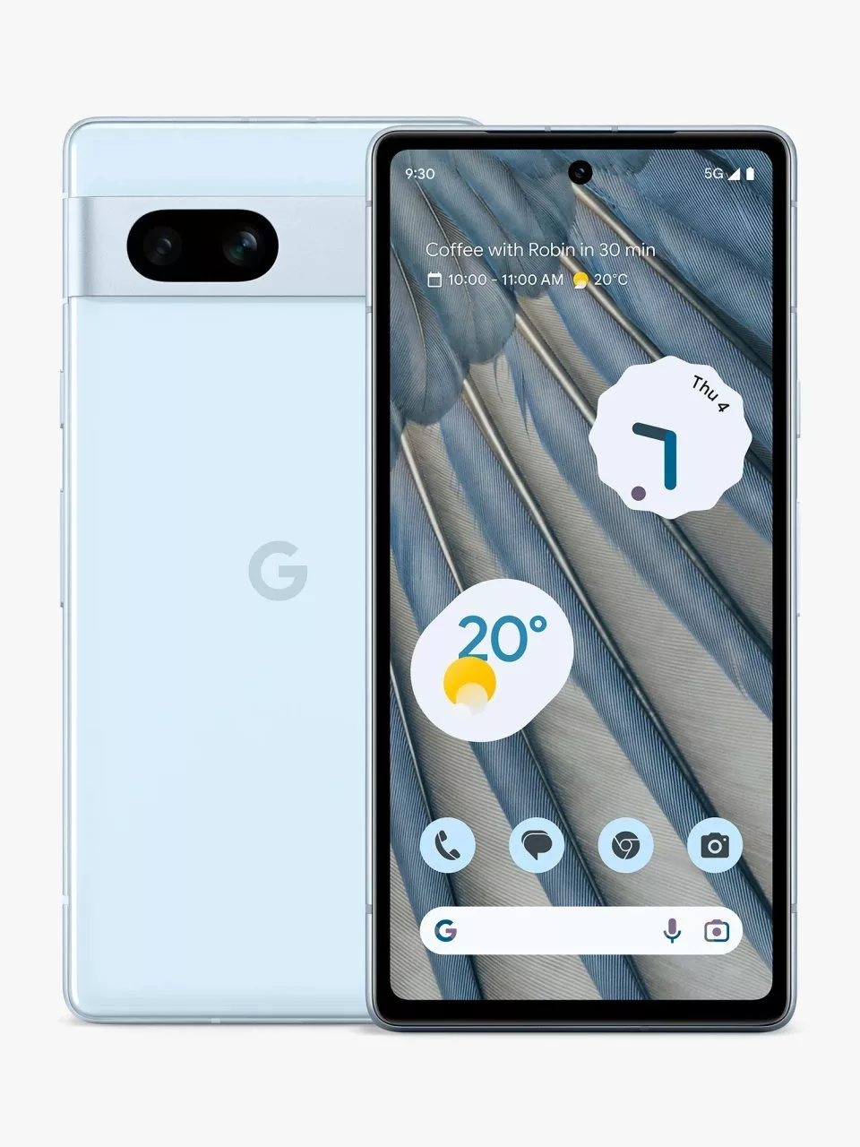 A close-up illustration of a Google Pixel 7a smartphone with a swollen battery, showcasing a modern and technological design.