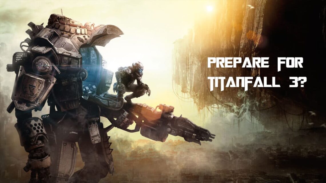 Illustration of Titanfall 3 showcasing new game modes and features, featuring mechs and futuristic landscapes.