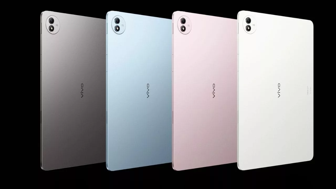Modern aesthetic visual of the Vivo Pad5 showcasing its features and price.