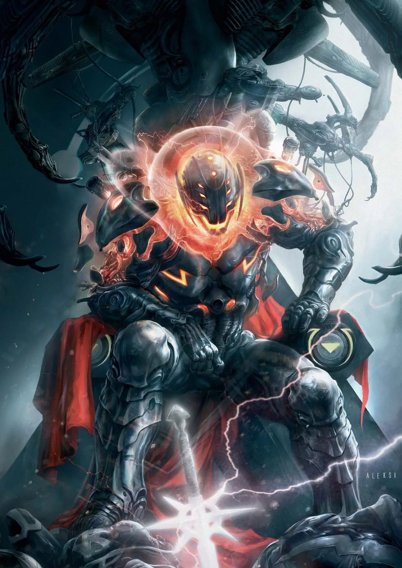 Illustration of Ultron from Marvel Rivals 2.5 season, featuring futuristic setting with glowing effects.